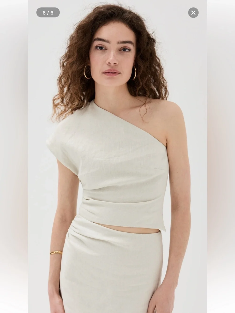 SIR. Affogato Asymmetric Top in Ecru - Picture 3 of 15